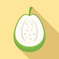 Cutted guava icon, flat style vector