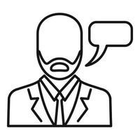 Businessman speech icon, outline style vector