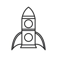 Rocket icon, outline style vector