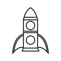 Rocket icon, outline style vector