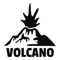 Erupting volcano logo, simple style vector