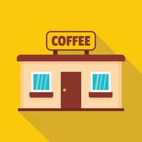 Coffee shop icon, flat style. vector