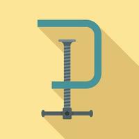 Metal clamp icon, flat style vector