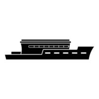 icono del río barco, estilo negro simple vector