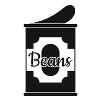 Beans tin can icon, simple style vector