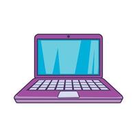Laptop icon, cartoon style vector
