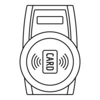 Nfc payment device icon, outline style vector
