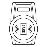 icono de dispositivo de pago nfc, estilo de esquema vector