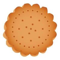 Round cracker biscuit icon, cartoon style vector