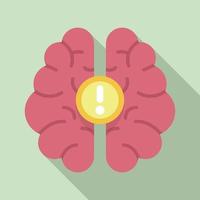 Brain idea icon, flat style vector