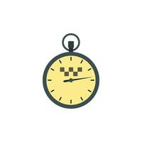 Stopwatch with taxi sign icon, flat style vector