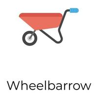 Trendy Wheel Barrow vector