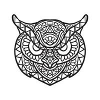 Owl Bird Doodle Pattern Coloring Page vector