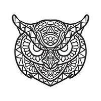 Owl Bird Doodle Pattern Coloring Page vector