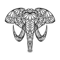 Elephant animal doodle pattern Coloring Page vector