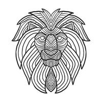 Lion Animal Doodle Pattern Coloring page vector