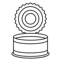 Open tin can icon, outline style vector