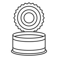 Open tin can icon, outline style vector