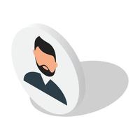 conjunto de iconos de avatar de barba de hombre, estilo isométrico vector