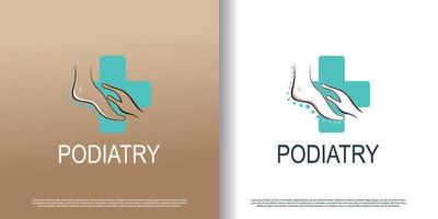 podiatry logo icon with creative concept design premium vector