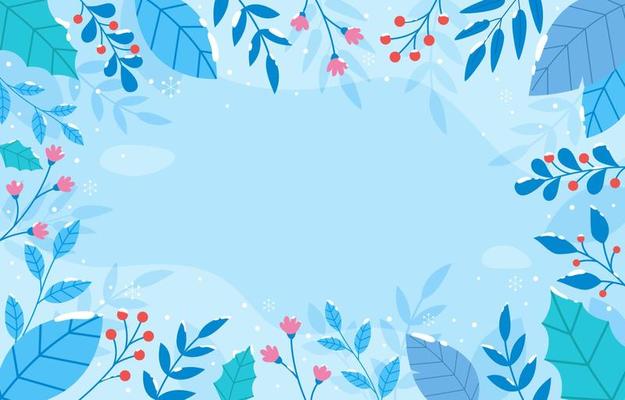 Winter Floral Border Background