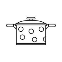 Saucepan icon, outline style vector