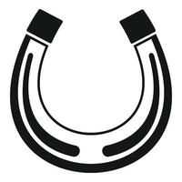 Gold horseshoe icon, simple style vector