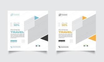 Travel Social Media Design Template vector