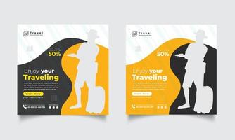 Travel Social Media Design Template vector