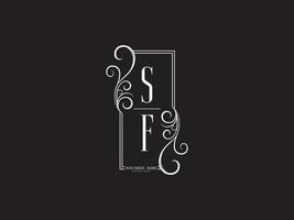 icono de vector de letra de logotipo de lujo único sf