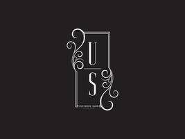 Minimal US u s Luxury Logo Letter Design vector