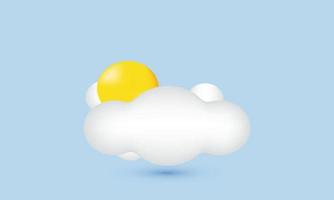 ilustración icono creativo vector 3d pronóstico del tiempo signo nube meteorológica aislada en el fondo