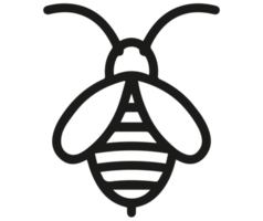 ilustración de icono de abeja icono png sobre fondo transparente