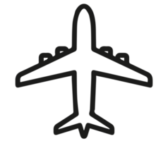 ícone de ícone de avião png em fundo transparente