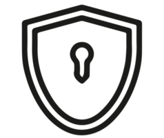 illustration of padlock shield icon PNG on Transparent Background