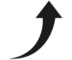 Curve arrow upward icon png on Transparent Background