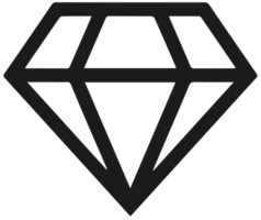 ilustración del icono de diamante png sobre fondo transparente