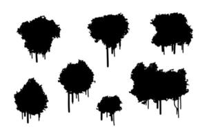 Black Distress Brushes. Grunge Texture. Splash Banner. vector illustration.