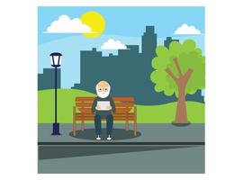 illustration flat waiting for the bus on .  Suitable for Diagrams, Infographics, And Other Graphic assetsa park bench vector