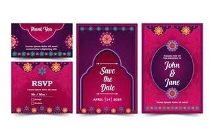 Indian Wedding Invitation Set vector