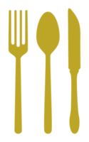 Spoon, Fork, and Knife Icon Symbol for Logo, Pictogram, Website, App or Graphic Design Element. Format PNG