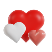 Illustration 3d de l'amour avec un fond transparent png