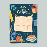 Back to school time table template vector