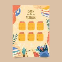 Back to school time table template vector