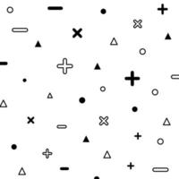 Geometric shapes pattern with black and white background. vector