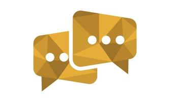 polygonal bubble chat logo template vector