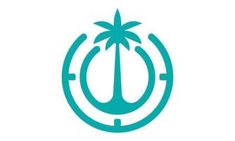 abstract palm and clock logo vector