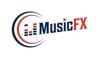 modern music FX logo template vector