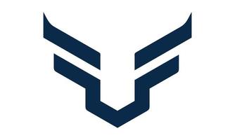 plantilla de logotipo de cabeza de toro ff vector