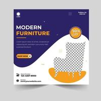 Furniture sale Instagram post and social media post template vector